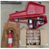 Image 1 : Gas Powered Chainsaw with Firestarter Logs, Leather Wood Carrier, Fir Extinguisher and More