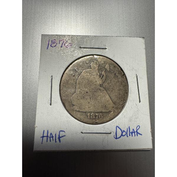1876 United States Seated Liberty Half Dollar - Nice Coin - Great Piece of History