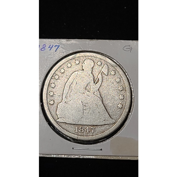 1847 Seated Liberty Silver Dollar - In Good Condition - A Great Coin For Any Level Collector!