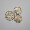 Image 2 : 3 Sterling Silver Australian Coins: x1 1943 Six Pence & x2 1943 Three Pence TOTAL ASW: 0.168ozt