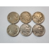 Image 1 : Six Assorted Years U.S. Buffalo Nickels Face Value: $0.30