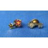 Image 1 : (2) 10K Gold Key Bank Pins One With Diamond & One With Ruby - Weight: 3.0g