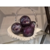 Image 1 : PICKUP IN NORTHFIELD - Fenton Glass Basket With Irridescent Ornamental Orbs Display - See Pics 
