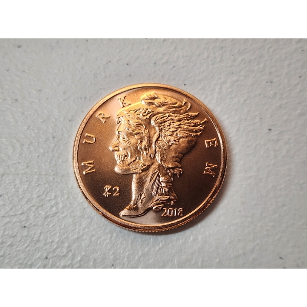 2018 Zombucks Murk Diem 1 AVDP oz .999 Fine Copper Round 