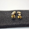 Image 3 : Two Pairs of 14K Gold Earrings: Clear Stone Stud & Heart-Shaped - Total Weight: 1.3g
