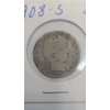 Image 2 : 1908-S 90% Silver Barber Quarter