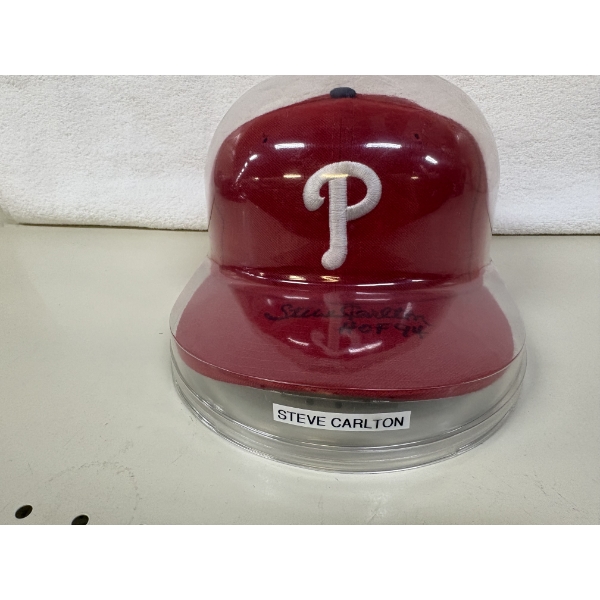 Philadelphia Phillies Autographed Hat - Steve Carlton - HOF 94 - Authentic Diamond Collection
