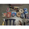 Image 4 : Storage Tote With Mostly New Items Including, Tape Measures, Cub Cadet Blade, Shark Bites, Concrete 