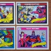 Image 2 : Four 1990 Impel Marvel Trading Cards Ft. Team Pictures & Famous Battles Including Venom & Magneto