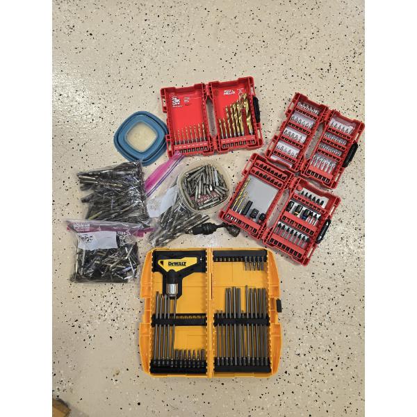 Assorted Drill and Screw Bits incl Milwaukee Sets