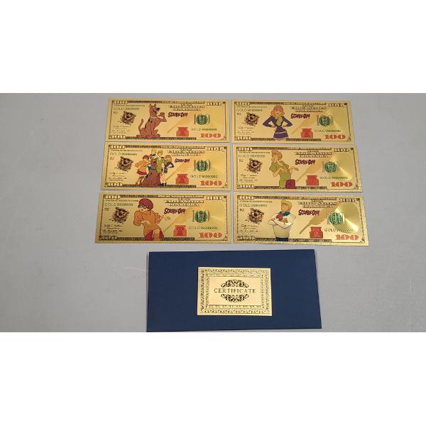 (6) Scooby-Doo Characters 24K Gold Foil Banknotes Set w/ COA