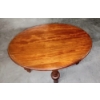 Image 1 : Small Oval Maple Side Table w Removable Glass Tray Top 25"x18"x19"