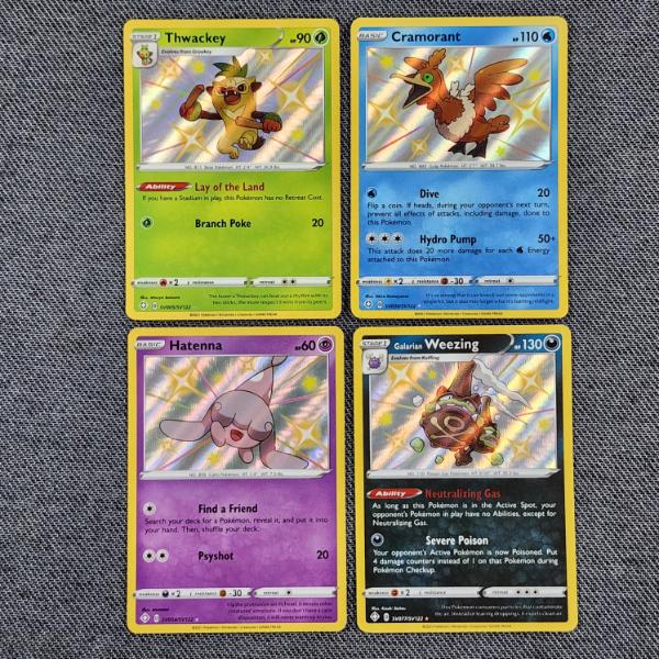 Four Holo Rare Shiny Pokemon Trading Cards