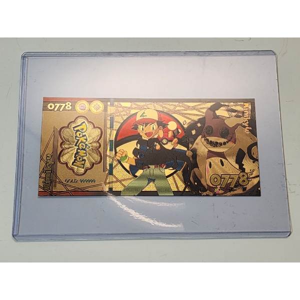 RARE 1996 Pokémon 999999 Gold Foil Note - Mimikyu - Mint Condition in Protective Holder