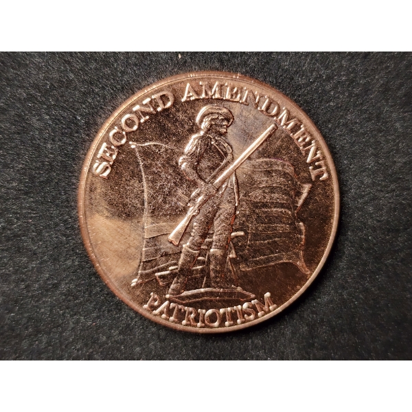 Second Amendment Patriotism 1 Oz .999 Fine Copper Round