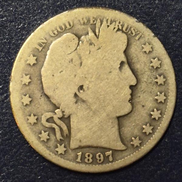 Rare 1897 S Barber (Liberty Head) Half Dollar - 90% Silver US Coin