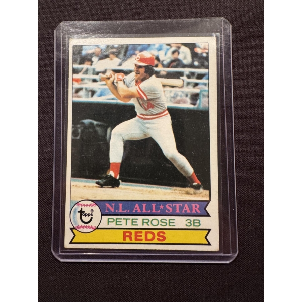 1979 Topps Pete Rose All Star Baseball Card In Protective Holder - Excellent Condition