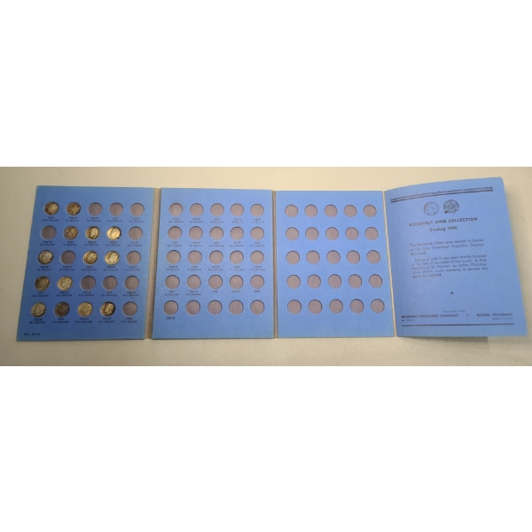 United States 90% Silver Roosevelt Dimes In Whitman Coin Album - Face Value: $1.40