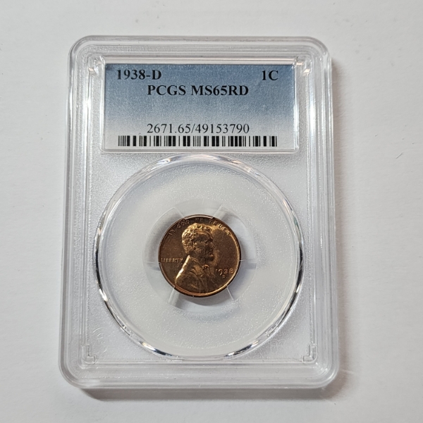 PCGS Graded MS65RD United States 1938-D Lincoln Wheat Cent 