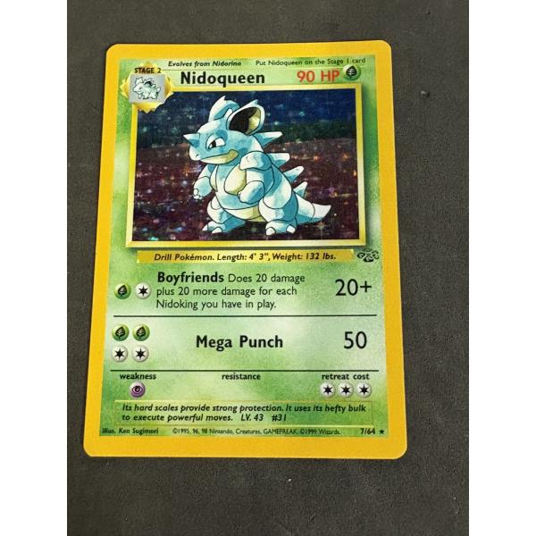 Nidoqueen 7/64 Rare Holo Pokémon Trading Card - Jungle - Vintage 1995