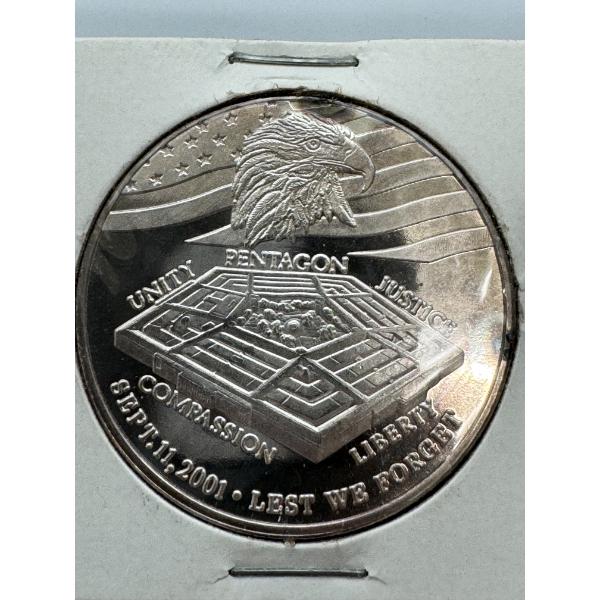 One Troy Ounce Of .999 Fine Silver In Holder - September 11, 2001