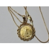 Image 9 : 1995 $5 American Eagle 1/10th oz Fine Gold Coin - 14K Gold 24" Necklace & 14K Gold Pendant TW:10.6g