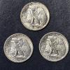 Image 2 : 3 Pcs - 1942 P / 1942 D / 1942 S  Walking Liberty Half Dollars - High Grade - See Pics