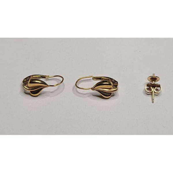 14K Yellow Gold Earrings - Total Weight: 1.5g
