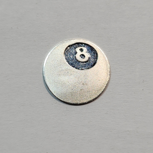 Pan Silver Company 8 Ball Design 1 Gram .999 Fine Silver