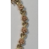 Image 4 : 14K Yellow/Rose Gold Floral 7.5" Bracelet - Weight: 7.2g