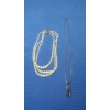 Image 1 : Sterling Silver Necklace & Faux Pearl Necklace With Sterling Clasp - Weight: 18.8g