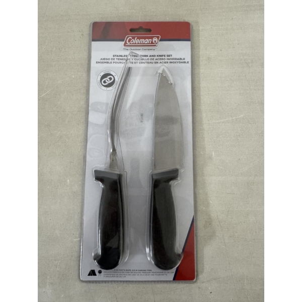 Brand New Coleman Stainless Steel Knife & Fork Set - 10 Inches Long - Heavy Duty