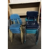 Image 1 : Nine 22'' Childrens Chairs And 35''x13''x41'' Metal Bookshelf In Great Condition!