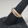 Image 2 : Tri-Toned Ring, Three Interlocking Bands of 14K White, Yellow, & Rose Gold - Size 5 - TW: 6.9g