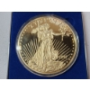 Image 2 : 24K Gold Plated Silver Round - 248.9 Grams .999 Fine Silver - Incredible Collector's Piece! 
