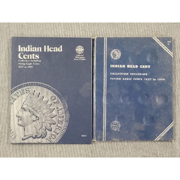 Two Indian Head Penny Collection Books Partially Filled - 22 Indian Head Pennies - Asstd. Dates