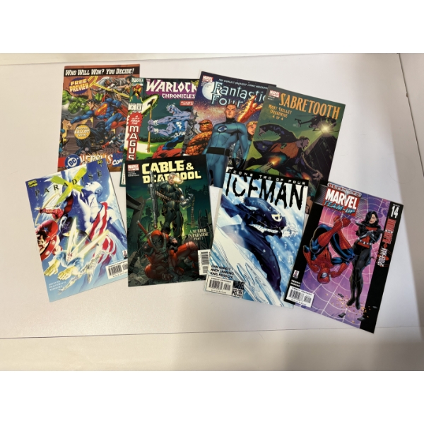 Comic Books - Set of 8 Comics - Iceman - Marvel - Marvel Comics - Fantastic Four - Warlock Chronicle