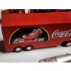 Image 7 : Lot of Three Assorted Collectible Coca-Cola Toy Semi Truck, Car & Chopper Hauler 