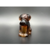 Image 1 : Degenhart Dogs - Dark Amber - Adorable Glass Dog Figurine - ~2.5 inches 