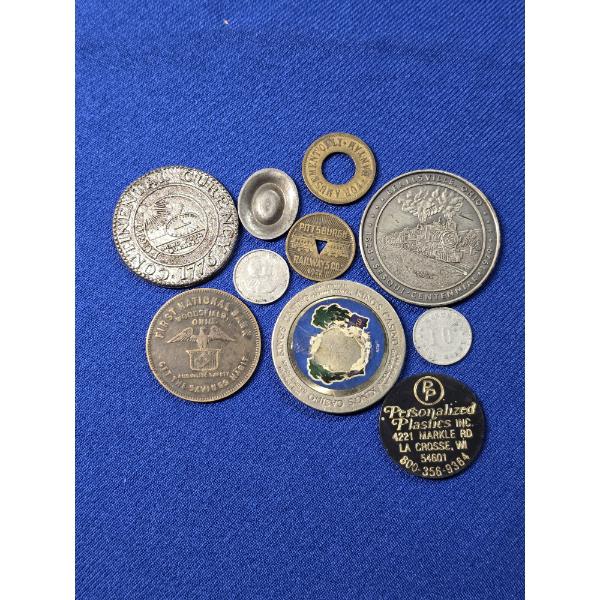 Lot of Assorted Tokens - 10 Items Total