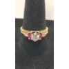 Image 1 : Breathtaking 14K Gold Engagement & Wedding Band Set With Diamonds And Rubies -Size 7.5 -Weight: 4.5g