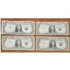 Image 1 : Four $1 United States 1957 Silver Certificate Notes In Various Conditions INCLUDING STAR NOTE~ $4 FV
