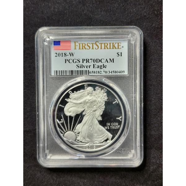 PCGS PR70DCAM Graded 2018-W Silver 1 Oz American Eagle Round ~ WEST POINT SILVER PROOF EAGLE!