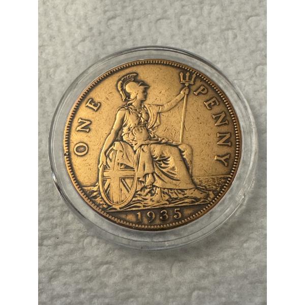 1935 Great Britain England One Penny - Incredible Coin