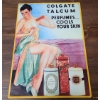 Image 1 : Vintage Embossed Metal Colgate Talcum Perfume Sign