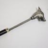 Image 4 : Vintage Chrome Wolf Head 36" Hidden Blade Sword Cane
