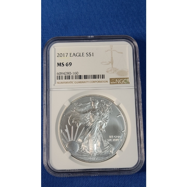 2017 NGC MS 69 1 oz .999 Fine Silver American Eagle