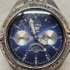 Image 3 : Vintage Fossil Blue Stainless Steel Moon Phase Men's Watch