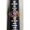 Image 7 : Women's Vintage 10K Yellow Gold Filigree Style Amethyst Ring - Size 6 - Weight: 1.9g