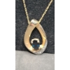 Image 2 : 10K Gold Pendant With Diamonds & 10K Gold Necklace - Total Weight: 2.2g